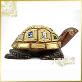 INPHIC-印度進口手工雕刻鑲亮片木龜工藝品